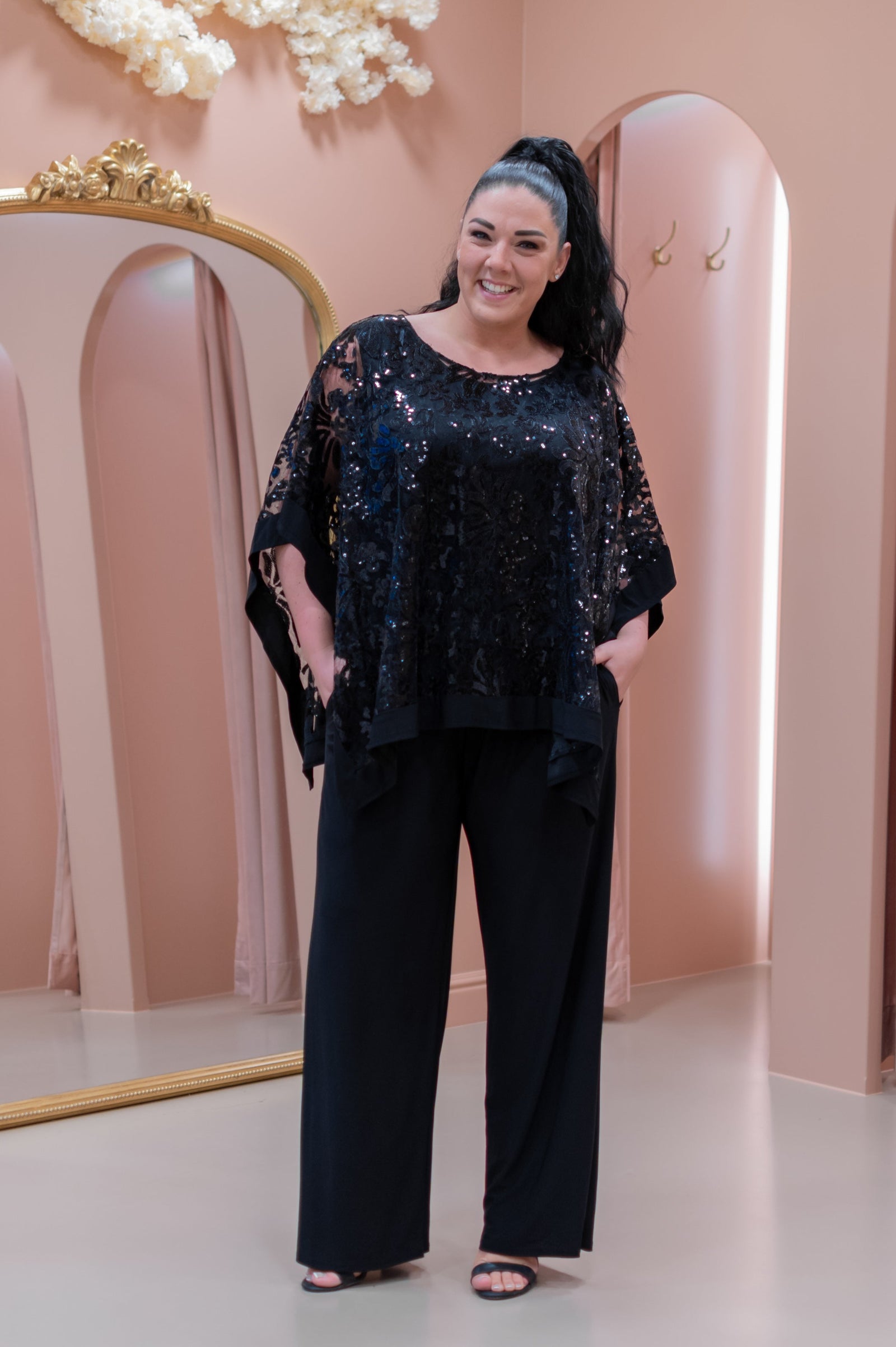 Timeless Pant Set - Black Velvet