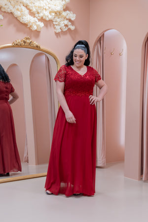Grace Dress Queen Size - Red