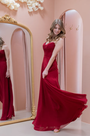 Toulouse Dress - Bordeaux Red