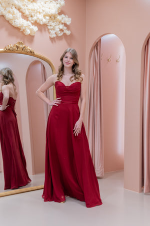 Toulouse Dress - Bordeaux Red