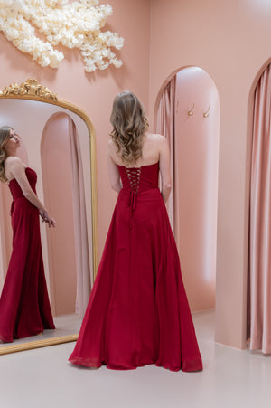 Toulouse Dress - Bordeaux Red