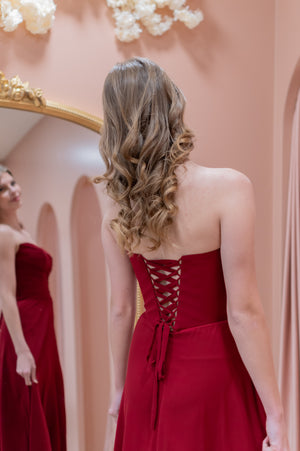 Toulouse Dress - Bordeaux Red