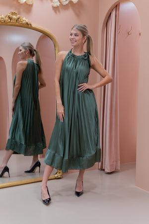 Pleats Dress - Classy Khaki