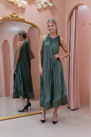 Pleats Dress - Classy Khaki