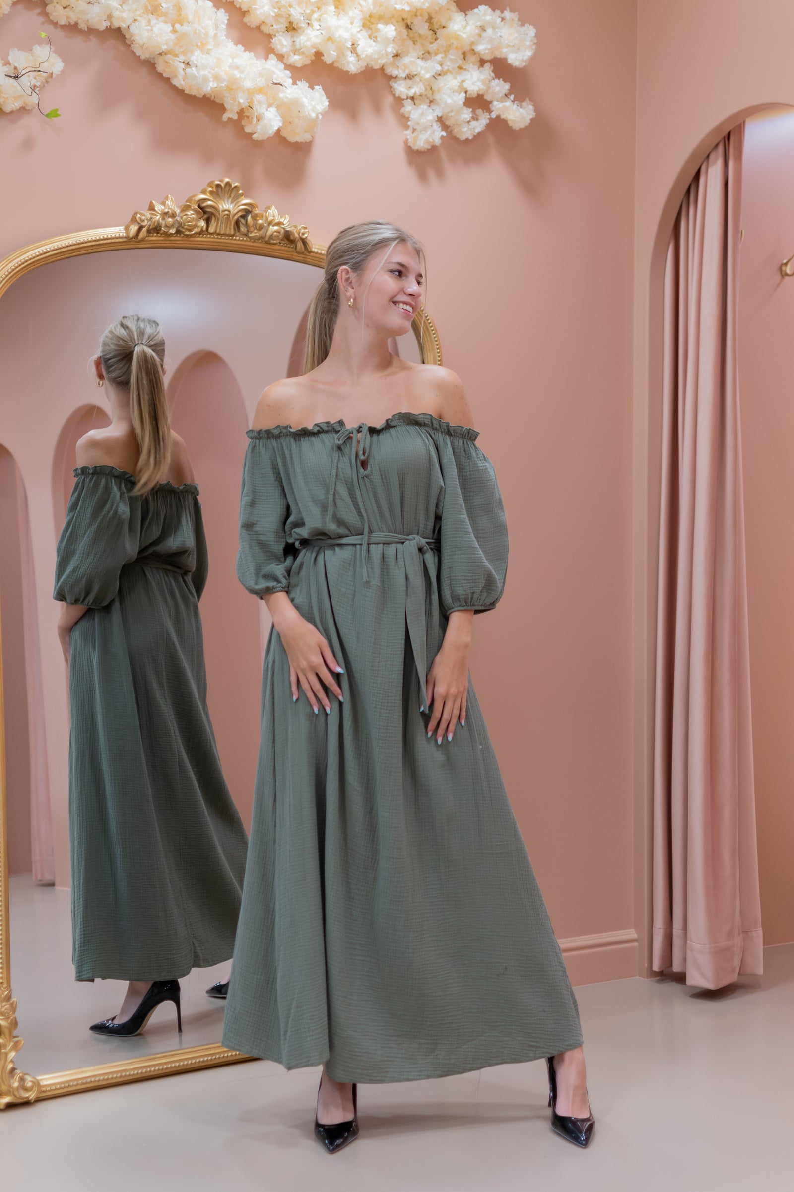 Boho Dress - Khaki Green