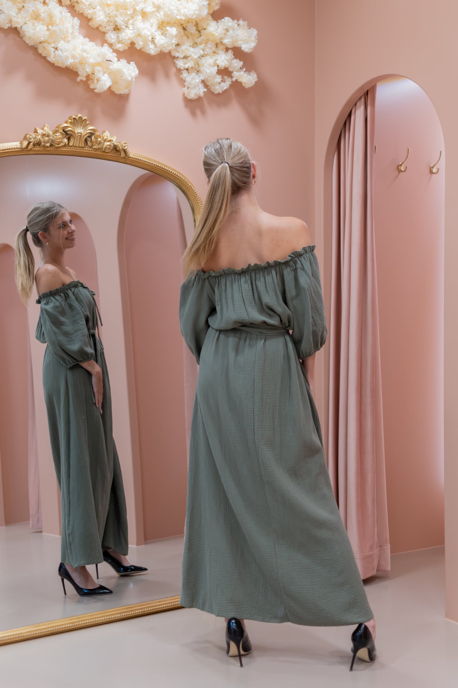 Boho Dress - Khaki Green