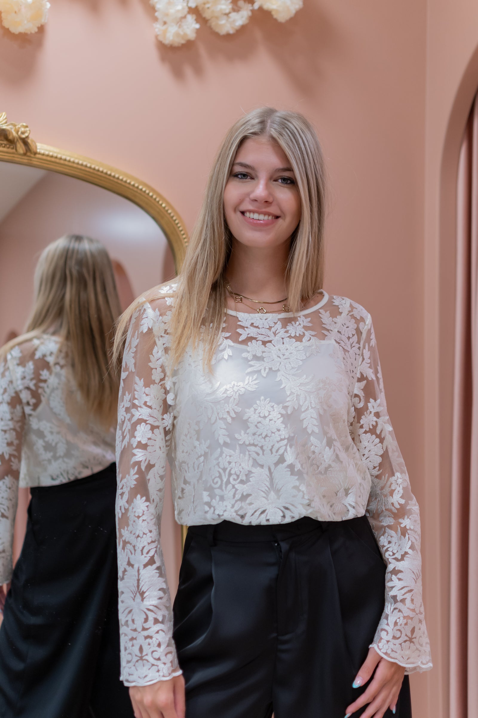 Artwork Blouse - Ecru White