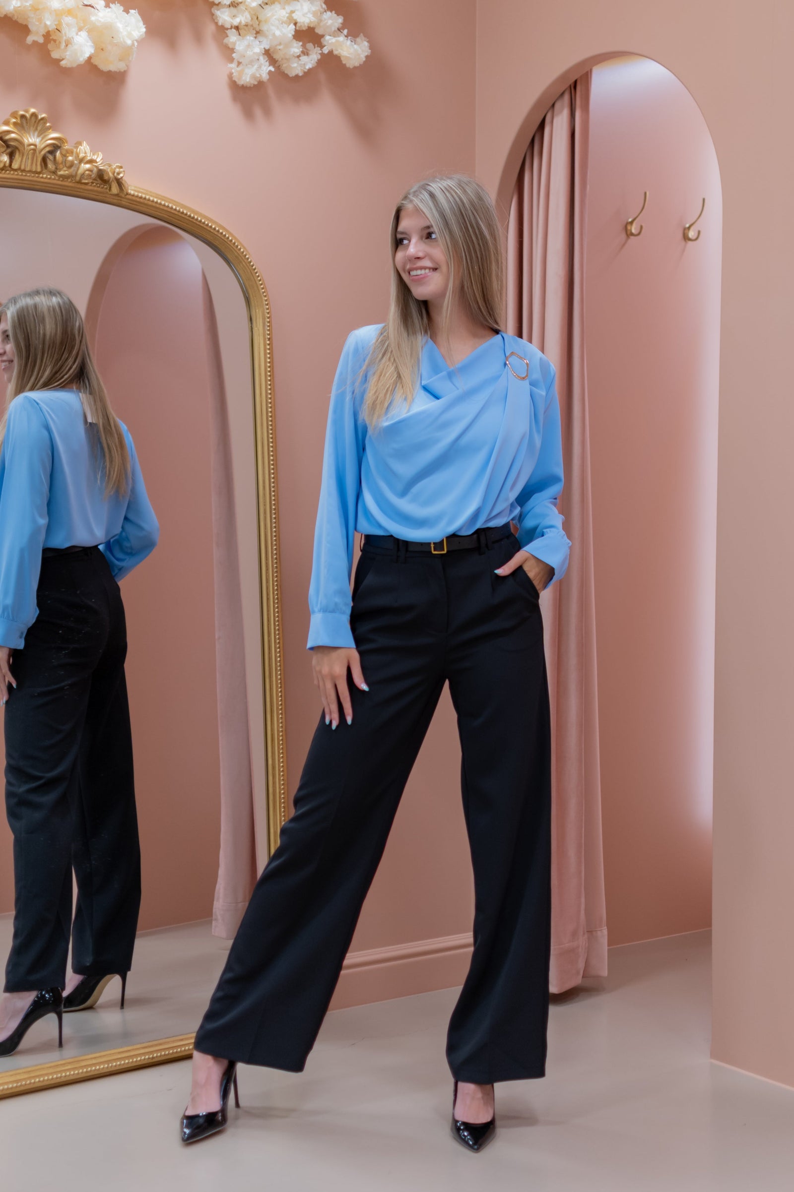 Fashionista Blouse - Baby Blue