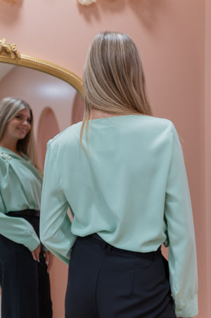 Fashionista Blouse - Sage Mint Green