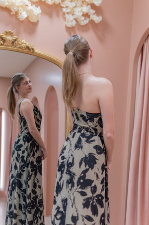 Flourish Dress - Black Flower