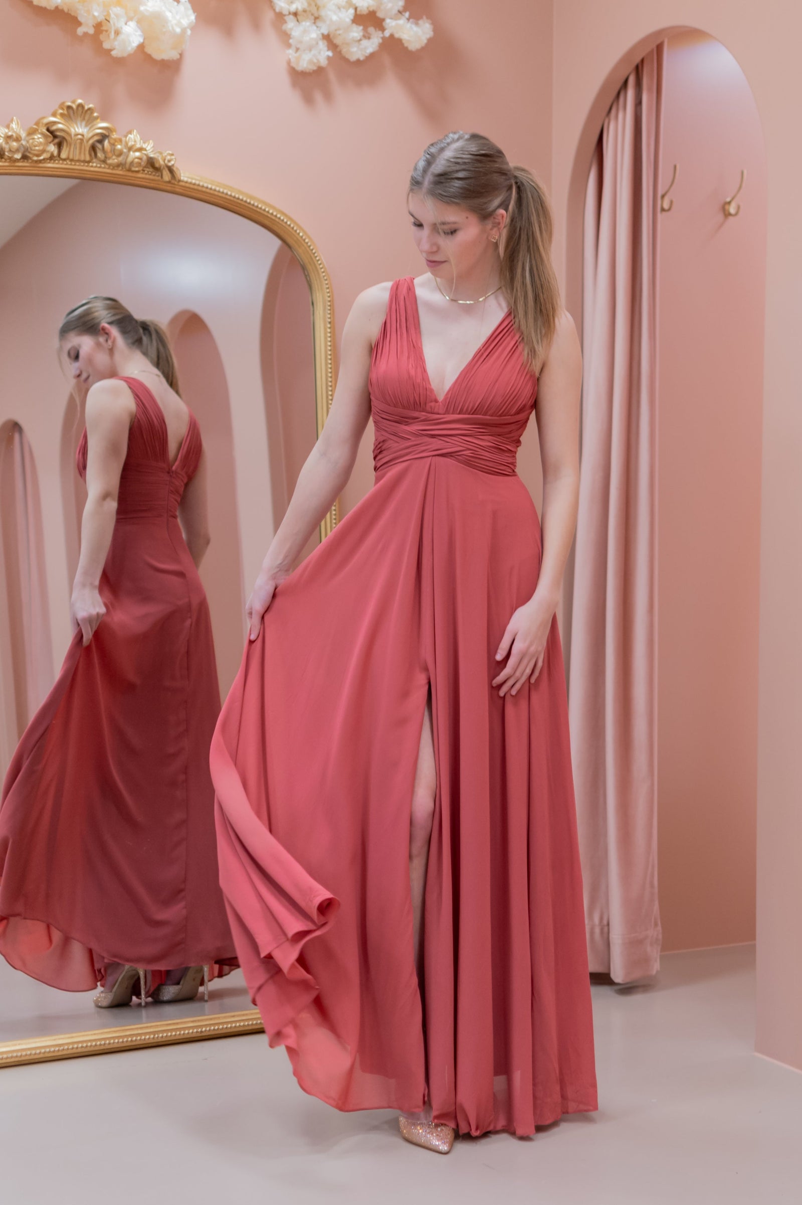 Venice Dress - Rusty Terrracotta Pink