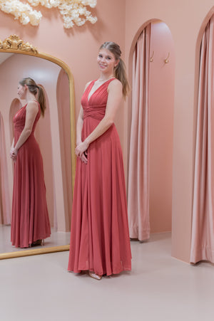 Venice Dress - Rusty Terrracotta Pink