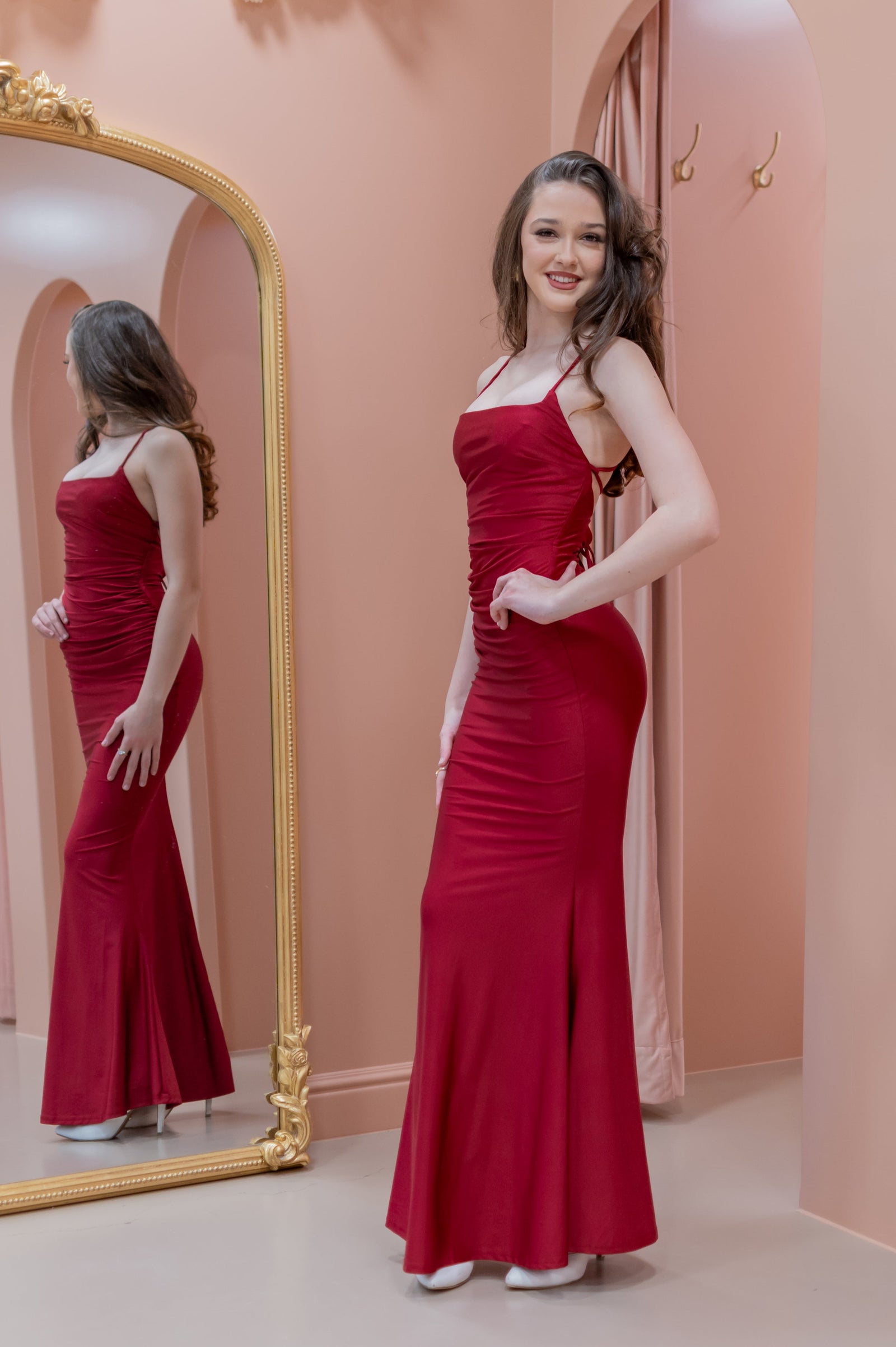 A Perfect Fit Dress - Bordeaux Red