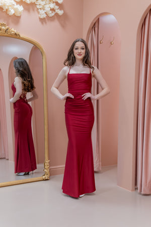 A Perfect Fit Dress - Bordeaux Red