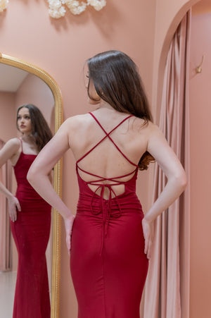 A Perfect Fit Dress - Bordeaux Red
