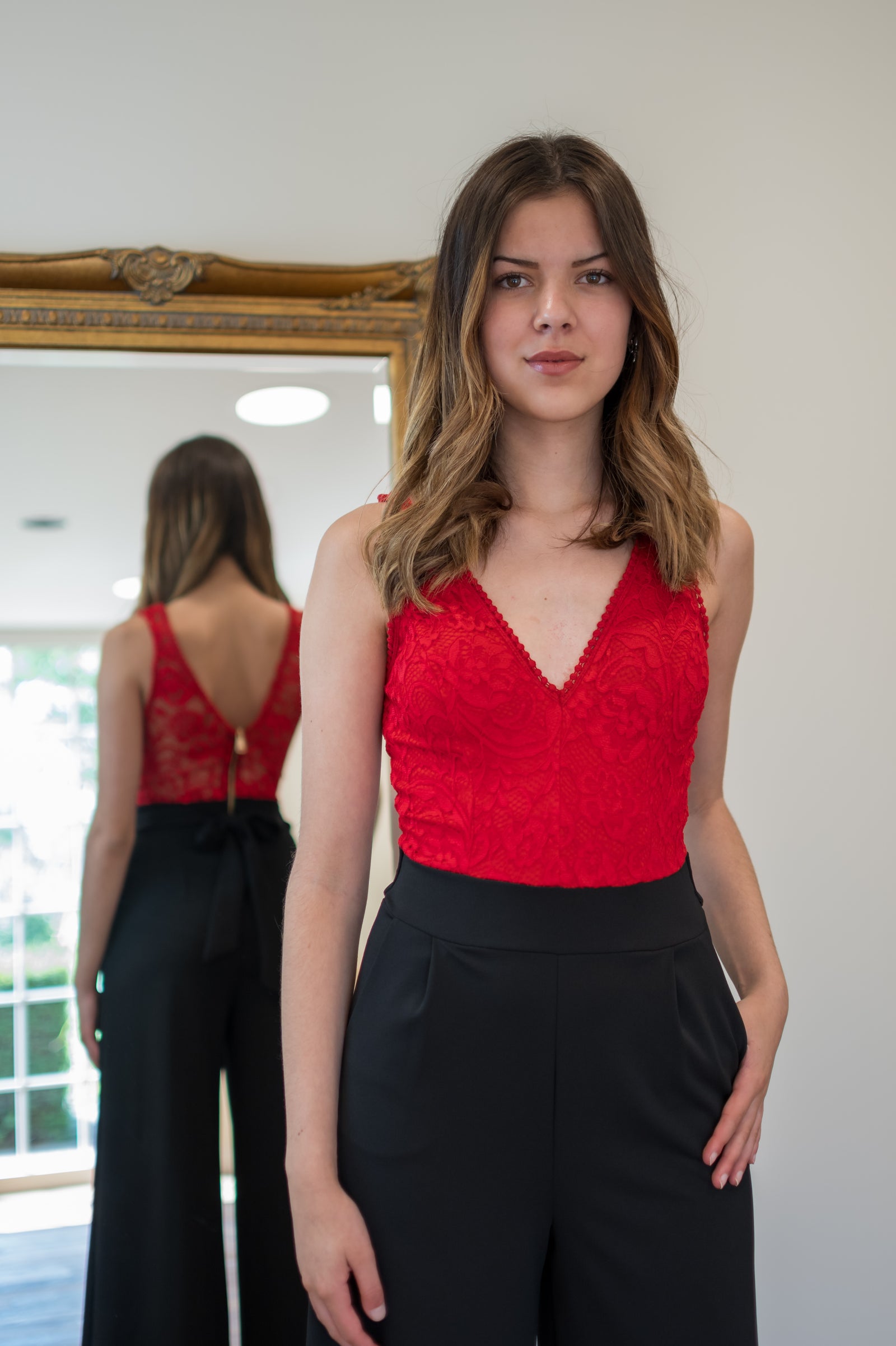 Dashing Jumpsuit - Red & Black