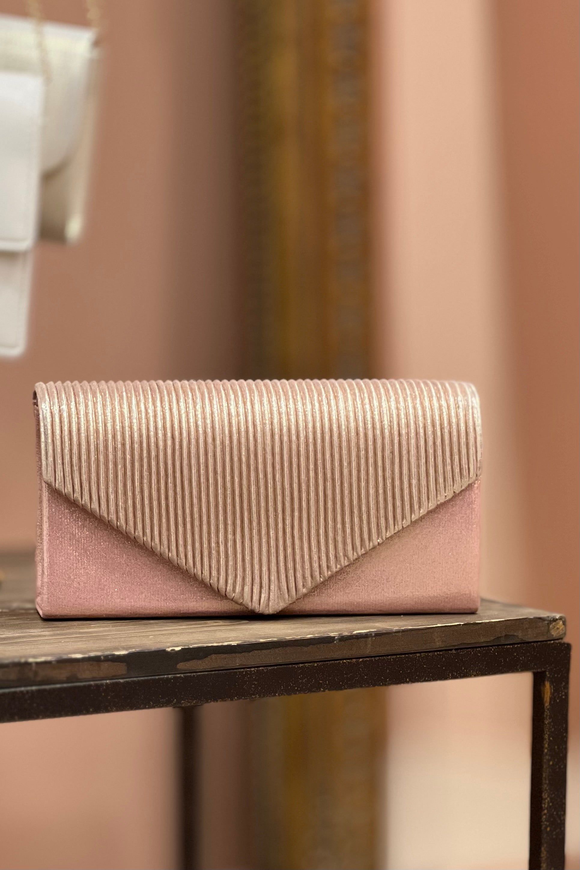 Striped Clutch - Pink