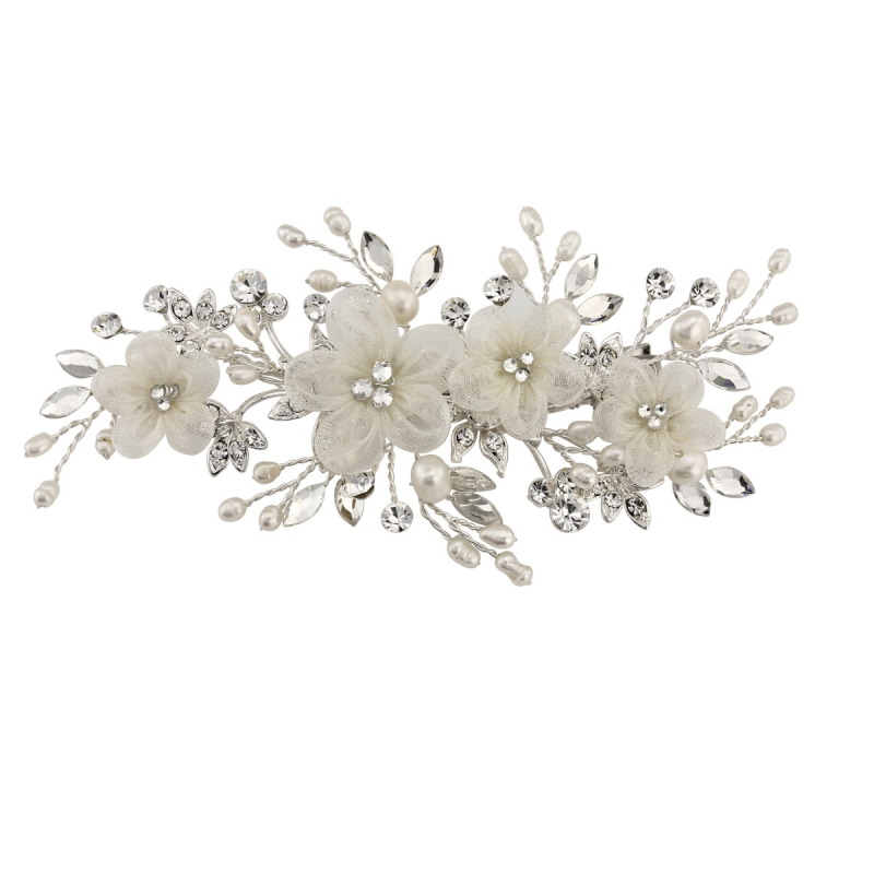Romance Headpiece - Silver & Ivory