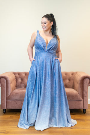 Ombré Dress Queen Size - Pastel Grey/ Blue