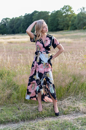 Perfect Day Dress - Black & Pink