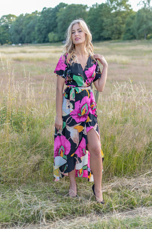 Verano Dress - Black & Hot Pink (alleen online te koop, niet in de winkel)