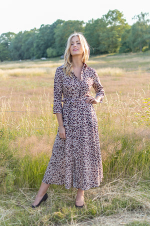 The Perfect Shirt Dress - Brown Leo