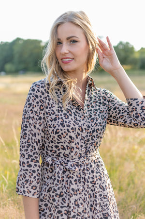 The Perfect Shirt Dress - Brown Leo