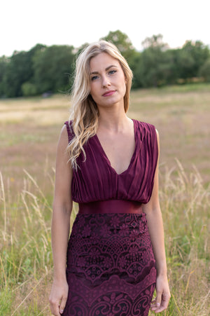 The Perfect Little Lace Dress - Bordeaux (alleen online te koop, niet in de winkel)