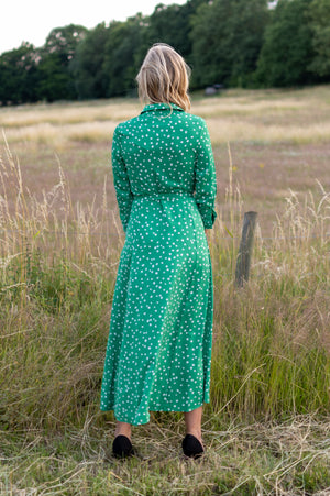 The Perfect Shirt Dress - Green Dot