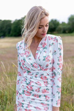 Delicate Dress - White & Peachy Pink (alleen online te koop, niet in de winkel)