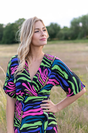 Zebra Dress - Pink & Black (alleen online te koop, niet in de winkel)