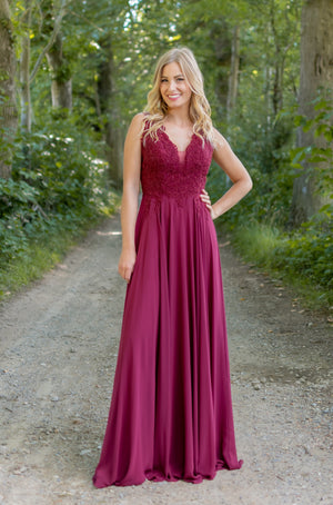 Romantic Lace Dress - Bordeaux