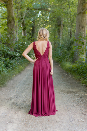 Romantic Lace Dress - Bordeaux