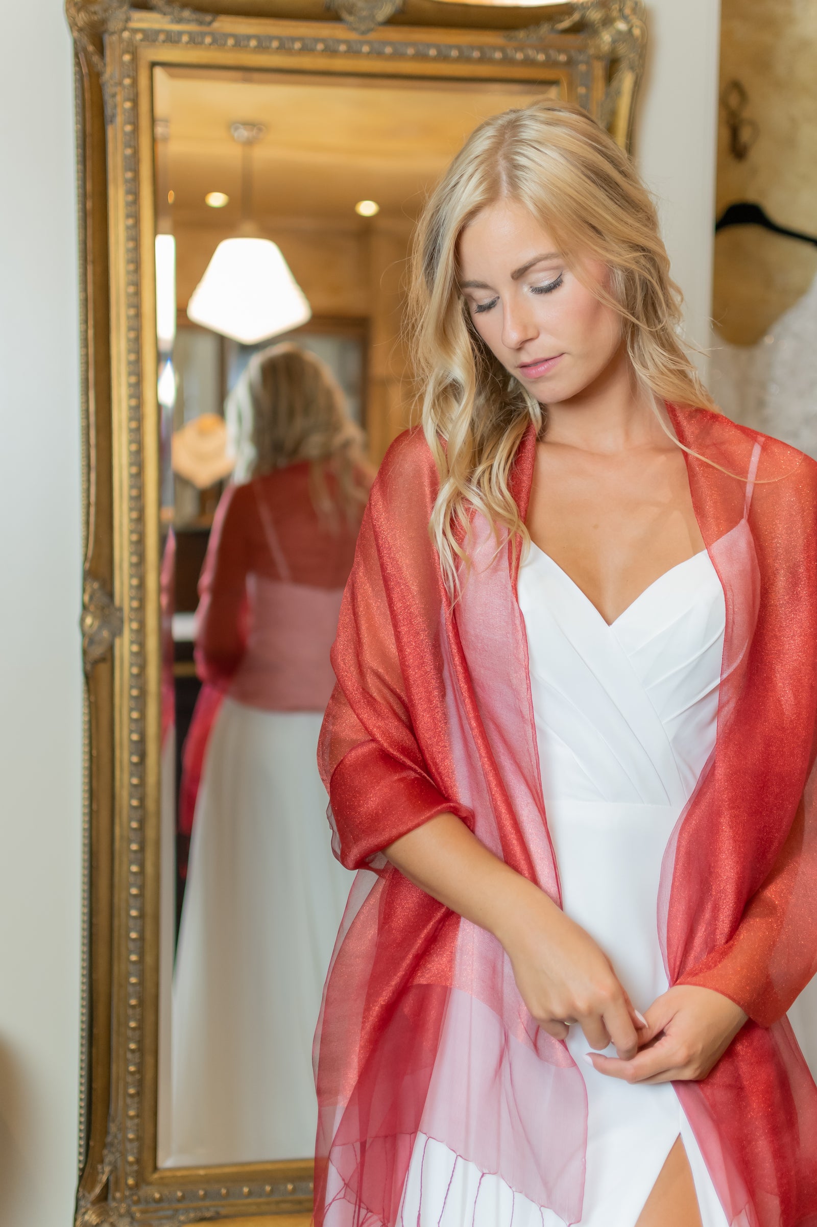 Metallic Scarf - Red (alleen online te koop, niet in de winkel)