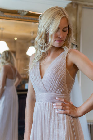 Pastel Plissé Dress - Shimmering Pink (alleen online te koop, niet in de winkel)