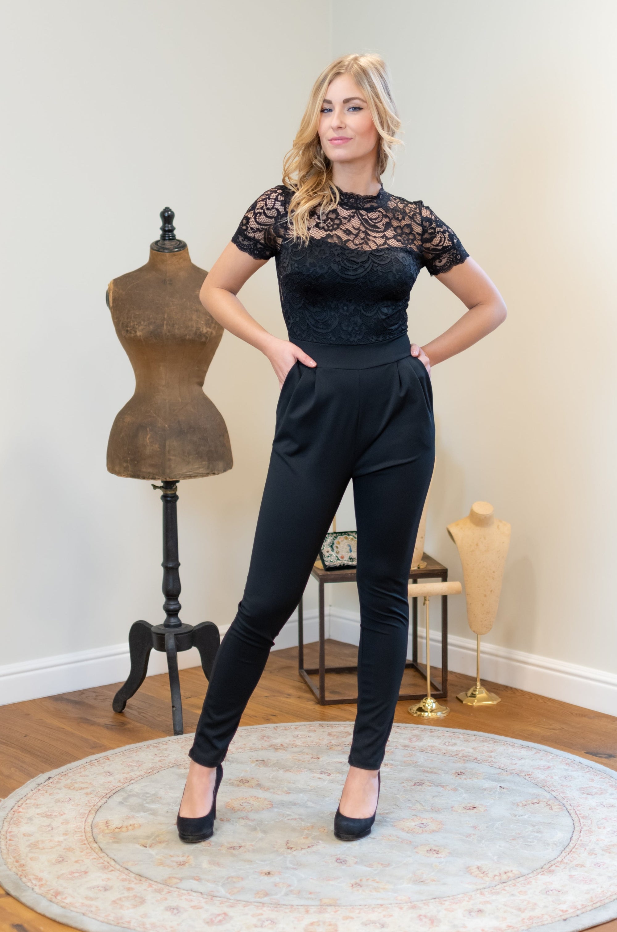 Classy Back Jumpsuit - Black