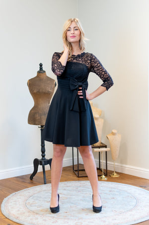 Hello Bow Dress - Black