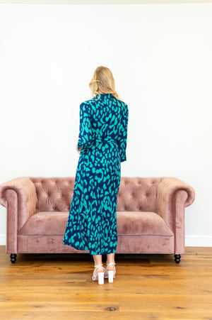 Leo Dress - Green & Navy