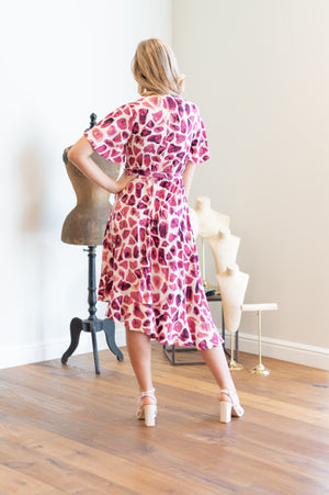 Giraffe Dress - Purple & White
