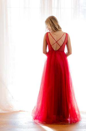 Elena Dress - Cerise Red (alleen online te koop, niet in de winkel)