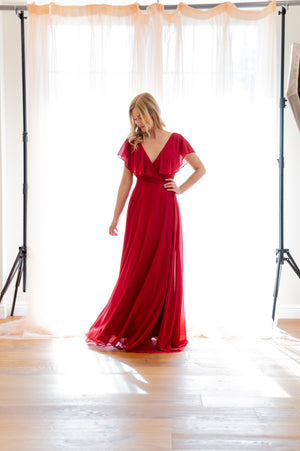 Madrid Dress - Cerise Red