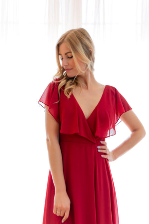 Madrid Dress - Cerise Red