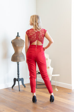 Belle Jumpsuit - Bordeaux/ Red