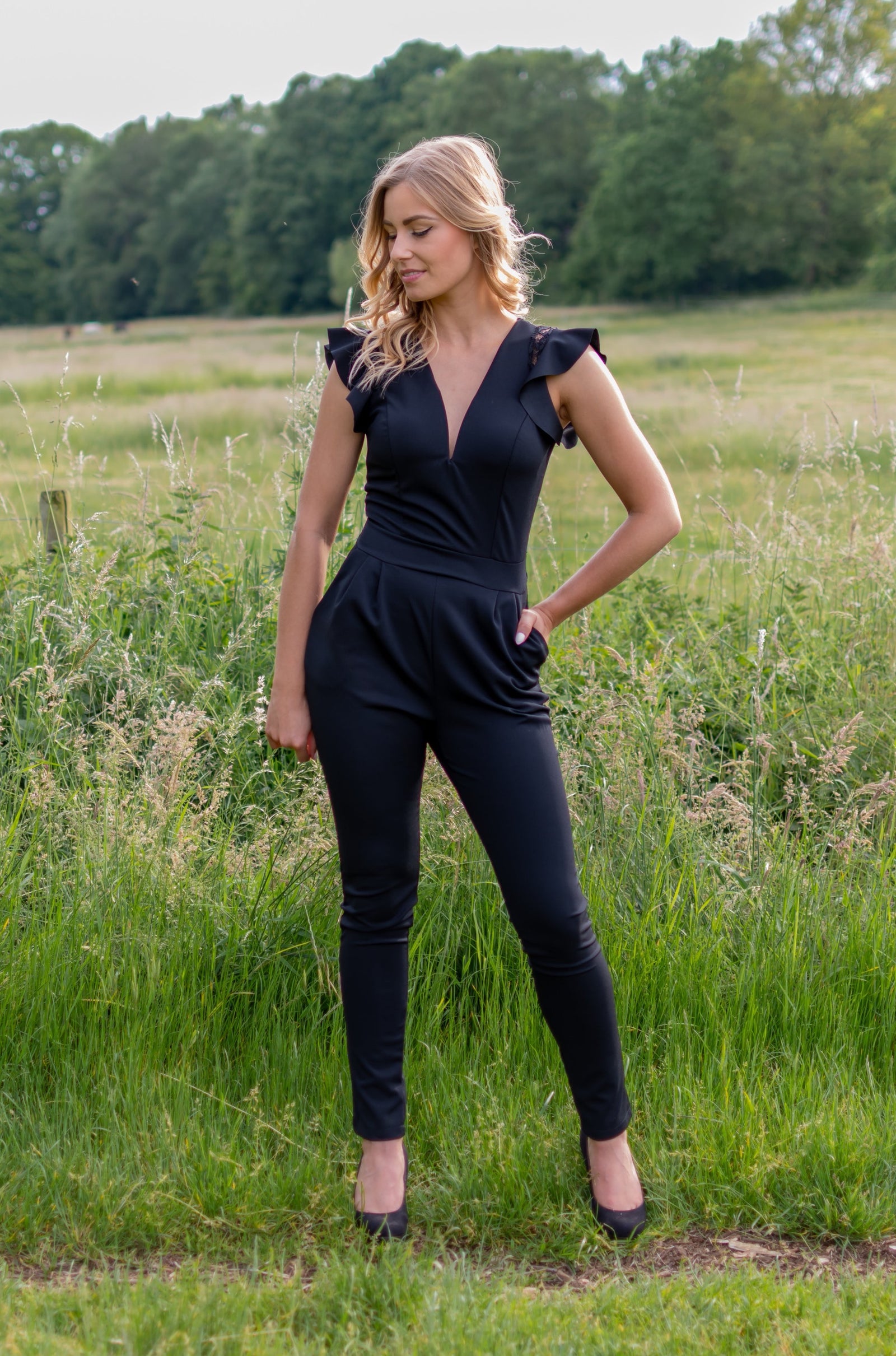 Pretty Details Jumpsuit - Black