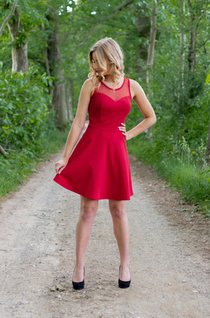 Sheer Dress - Red