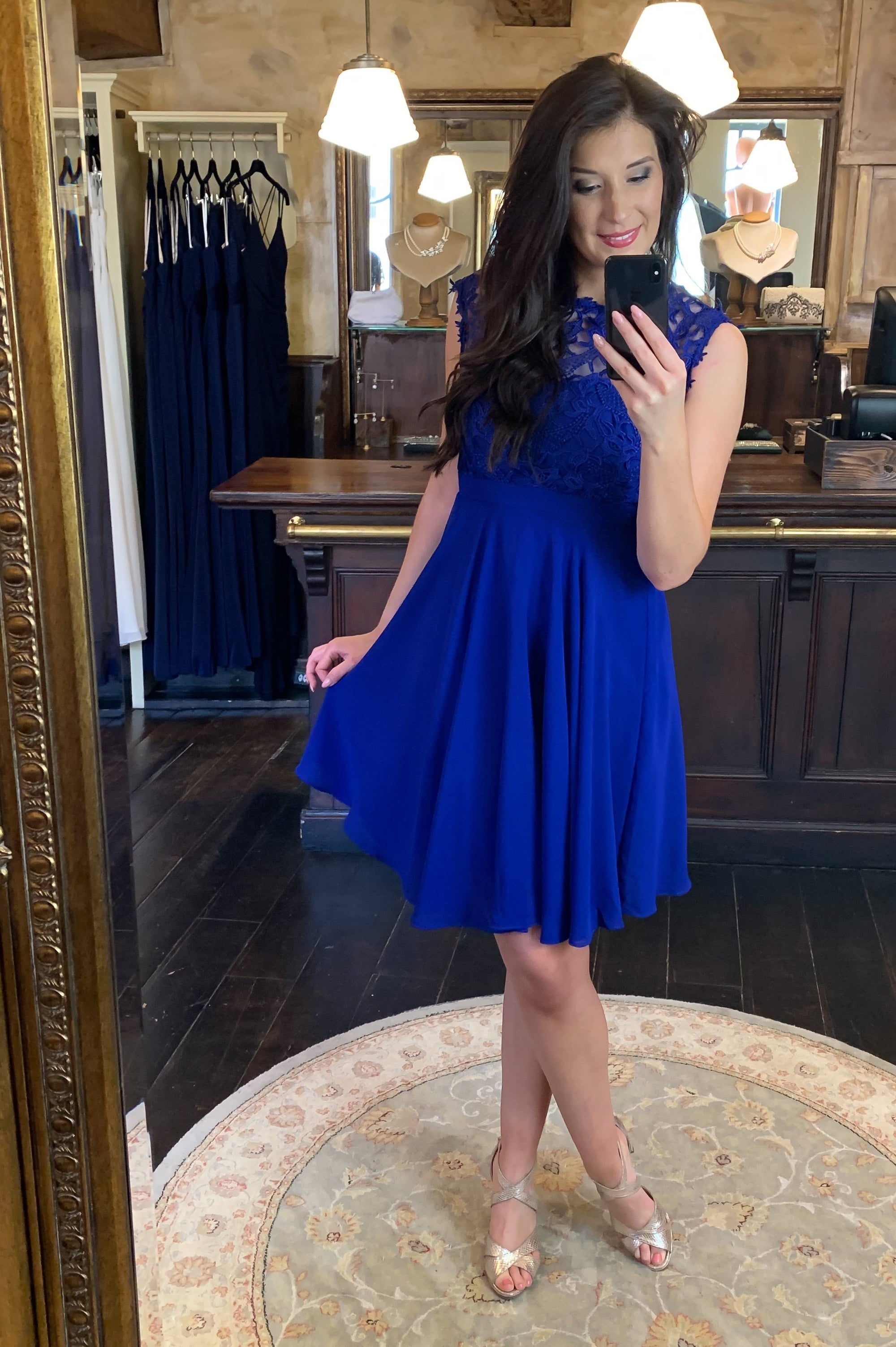 Love & Lace Dress - Bright Blue