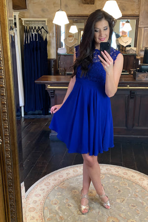 Love & Lace Dress - Bright Blue