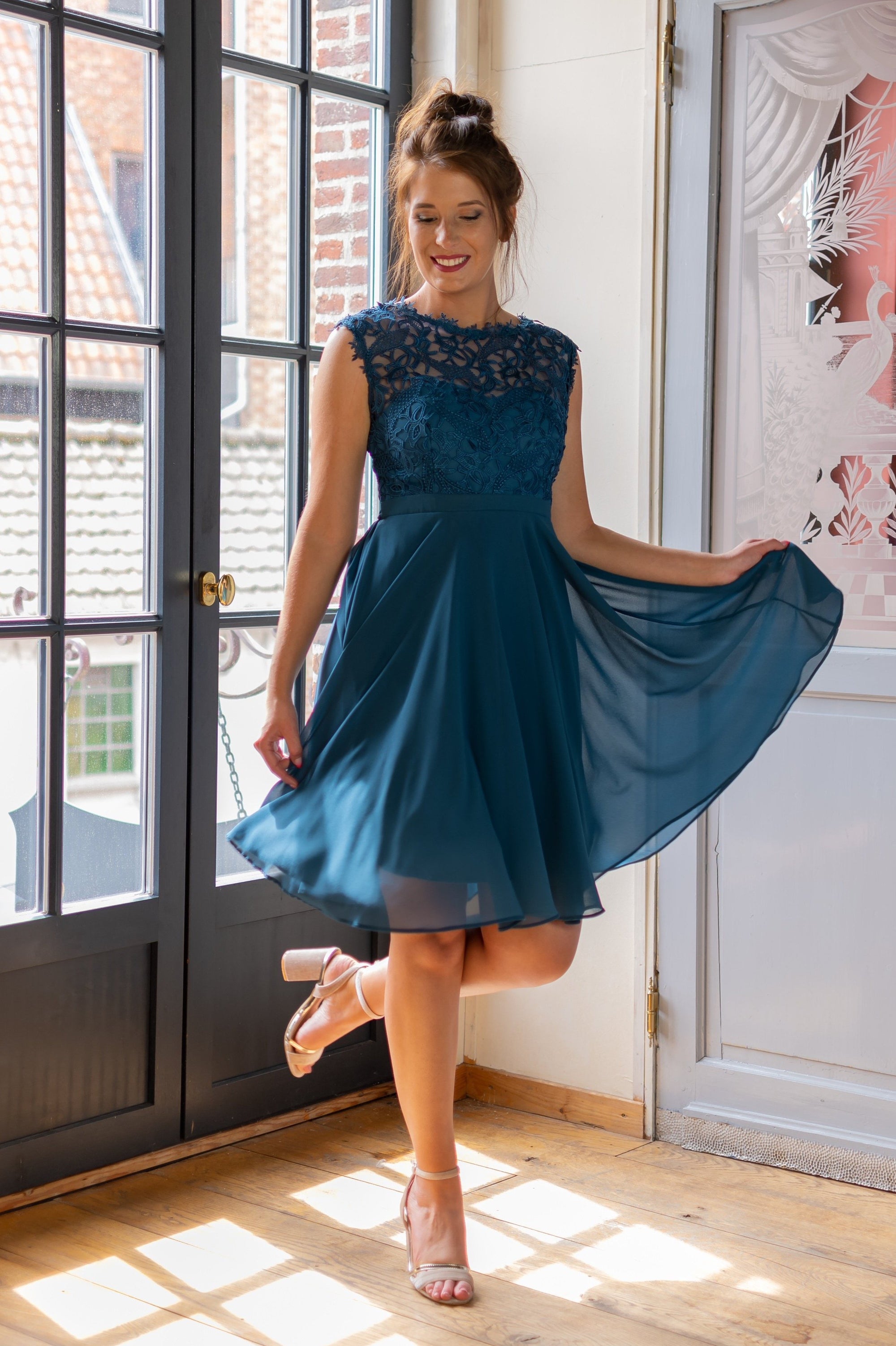 Love & Lace Dress - Oil Blue
