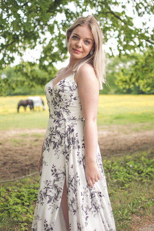 Total Crush Dress - White & Black Flower