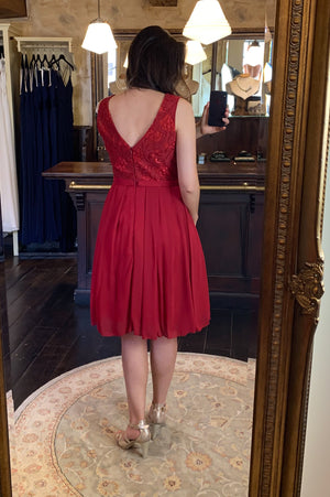 Cute As A Button Dress - Cerise (alleen online te koop, niet in de winkel)